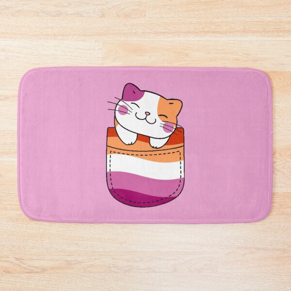 Item preview, Lesbian Pride Cat in Faux Pocket designed and sold by everything4eva.