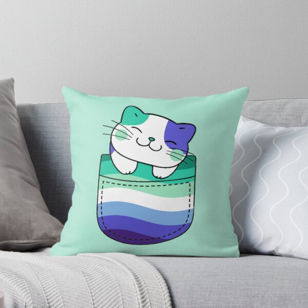 Item preview, Gay Mens Pride Cat in Faux Pocket designed and sold by everything4eva.