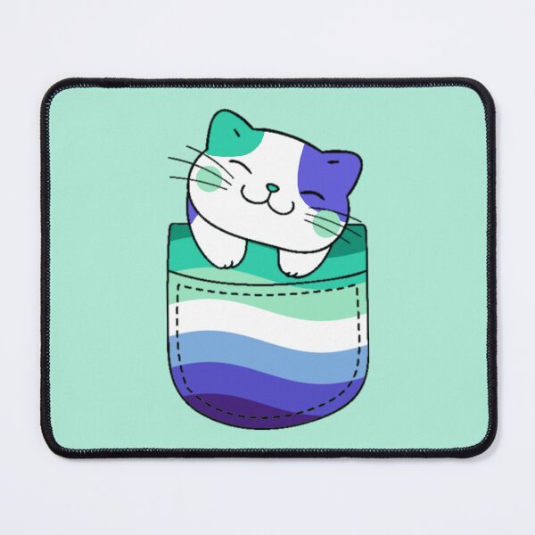 Item preview, Gay Mens Pride Cat in Faux Pocket designed and sold by everything4eva.