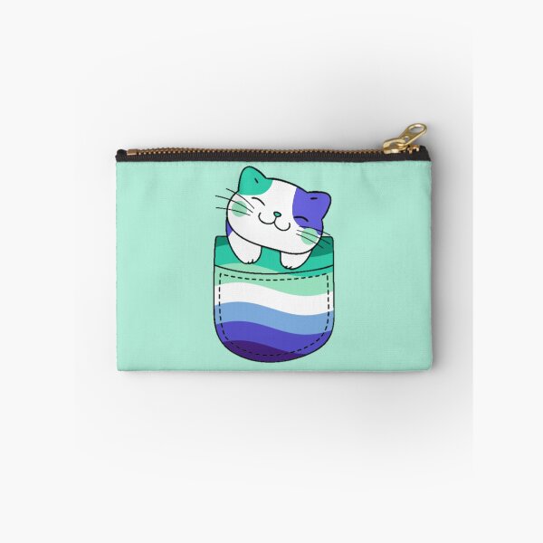 Item preview, Gay Mens Pride Cat in Faux Pocket designed and sold by everything4eva.