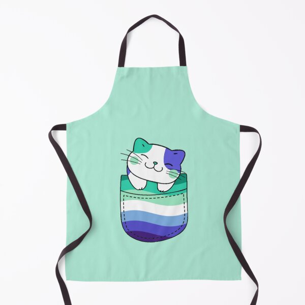 Item preview, Gay Mens Pride Cat in Faux Pocket designed and sold by everything4eva.