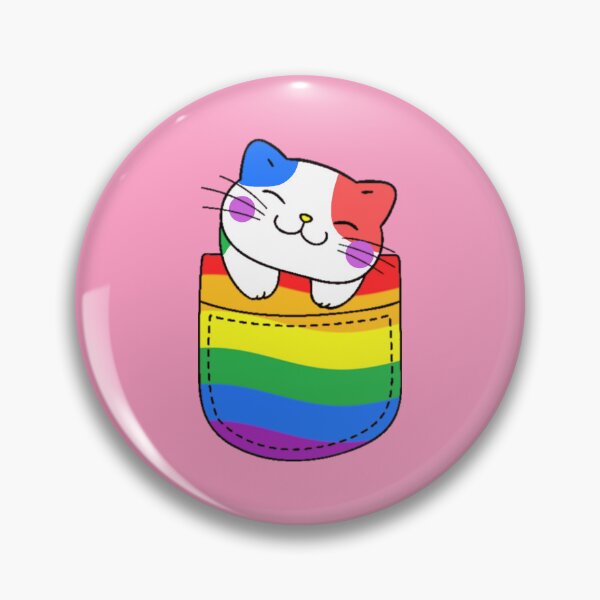 Item preview, Rainbow Pride Cat in Faux Pocket designed and sold by everything4eva.