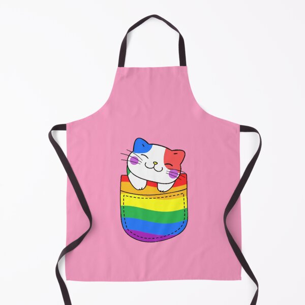Item preview, Rainbow Pride Cat in Faux Pocket designed and sold by everything4eva.