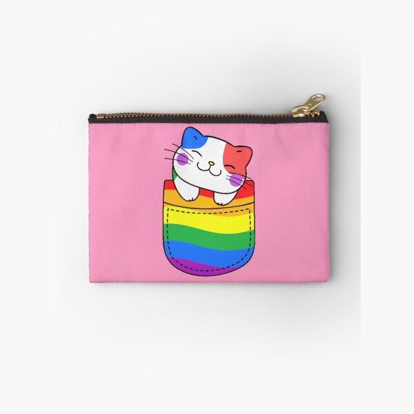 Item preview, Rainbow Pride Cat in Faux Pocket designed and sold by everything4eva.