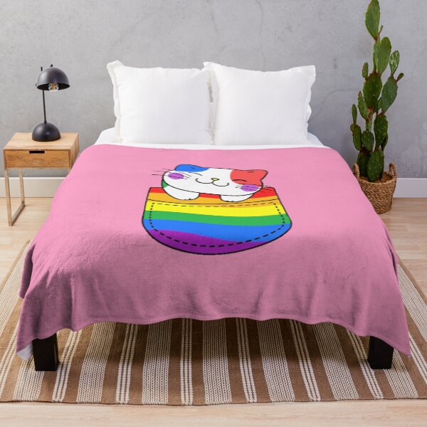 Item preview, Rainbow Pride Cat in Faux Pocket designed and sold by everything4eva.