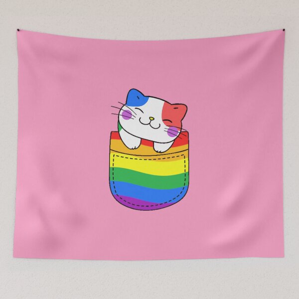Item preview, Gato Rainbow Pride en bolsillo falso designed and sold by everything4eva.