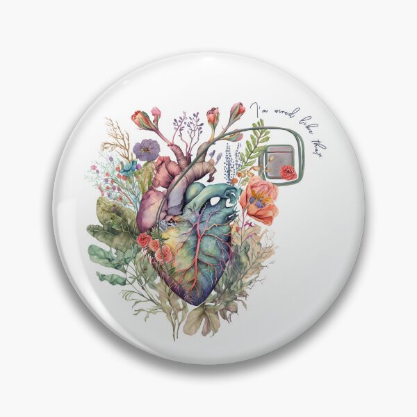 Item preview, I'm wired like that - Pacemaker and anatomy botanical heart designed and sold by EmeraldeaArt.