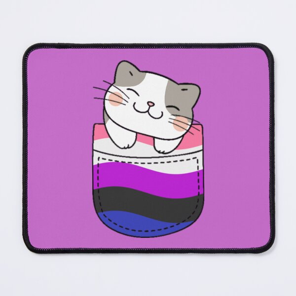 Item preview, Genderfluid Pride Cat in Faux Pocket designed and sold by everything4eva.