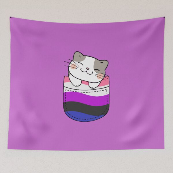 Item preview, Gato del orgullo de Genderfluid en bolsillo falso designed and sold by everything4eva.