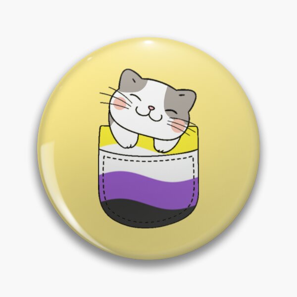 Item preview, Nonbinary Pride Cat in Faux Pocket designed and sold by everything4eva.