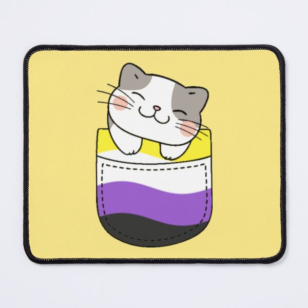 Item preview, Nonbinary Pride Cat in Faux Pocket designed and sold by everything4eva.