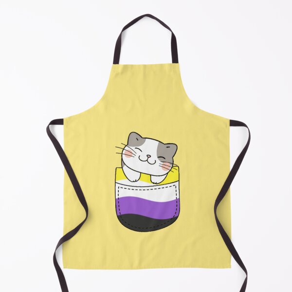 Item preview, Nonbinary Pride Cat in Faux Pocket designed and sold by everything4eva.