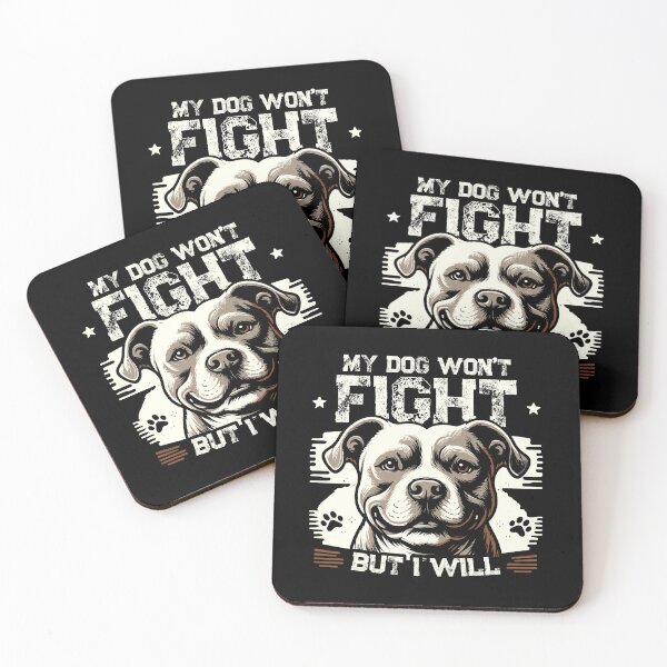 Item preview, My Dog Won't Fight But I Will Pitbull Art Pitties designed and sold by Dressed For  Duty.