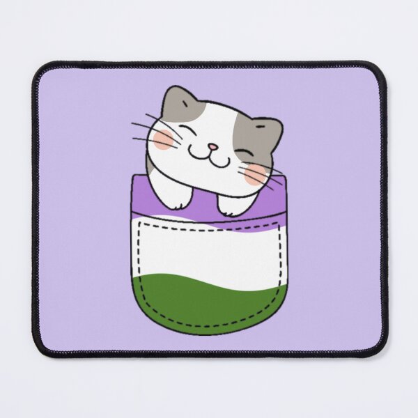 Item preview, Genderqueer Pride Cat in Faux Pocket designed and sold by everything4eva.