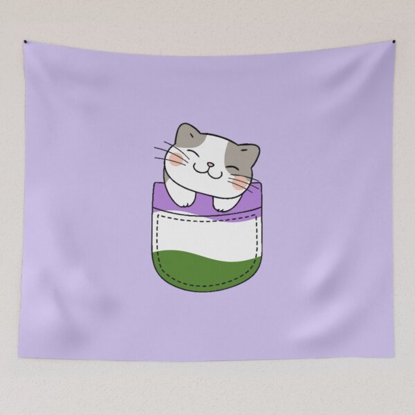 Item preview, Gato del Orgullo Genderqueer en Bolsillo Falso designed and sold by everything4eva.