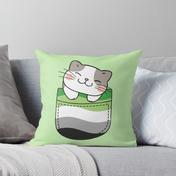 Item preview, Aromantic Pride Cat in Faux Pocket designed and sold by everything4eva.