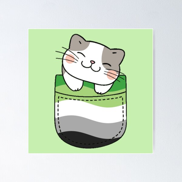 Item preview, Aromantic Pride Cat in Faux Pocket designed and sold by everything4eva.