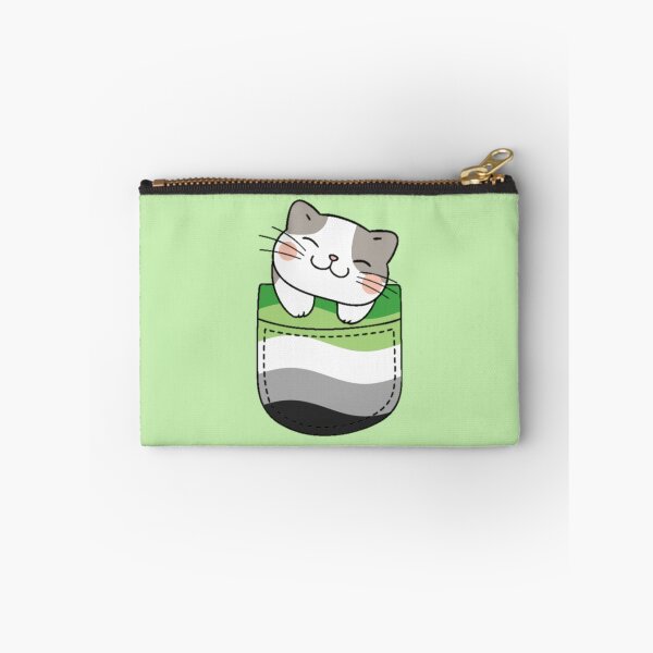 Item preview, Aromantic Pride Cat in Faux Pocket designed and sold by everything4eva.