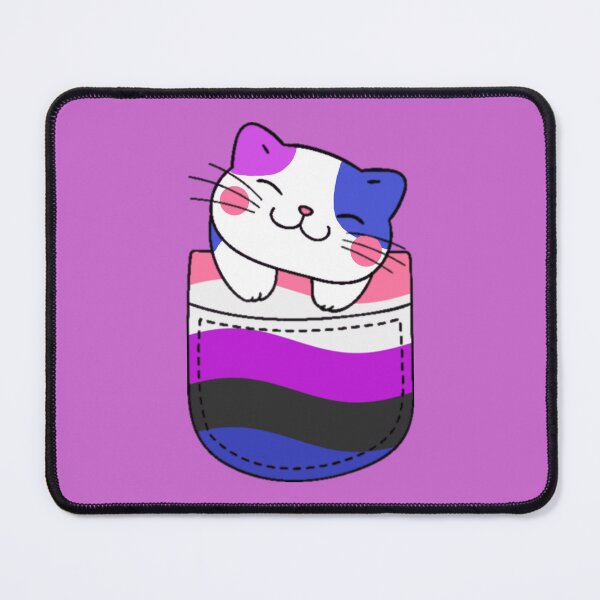 Item preview, Genderfluid Pride Cat in Faux Pocket designed and sold by everything4eva.