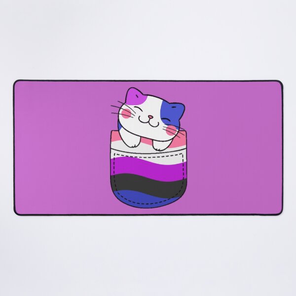 Item preview, Genderfluid Pride Cat in Faux Pocket designed and sold by everything4eva.