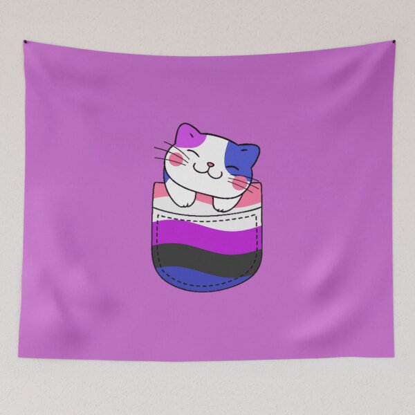 Item preview, Gato del orgullo de Genderfluid en bolsillo falso designed and sold by everything4eva.
