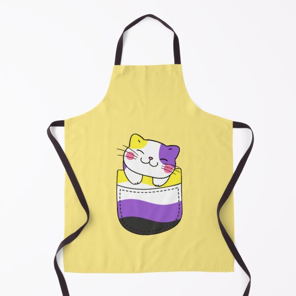 Item preview, Nonbinary Pride Cat in Faux Pocket designed and sold by everything4eva.