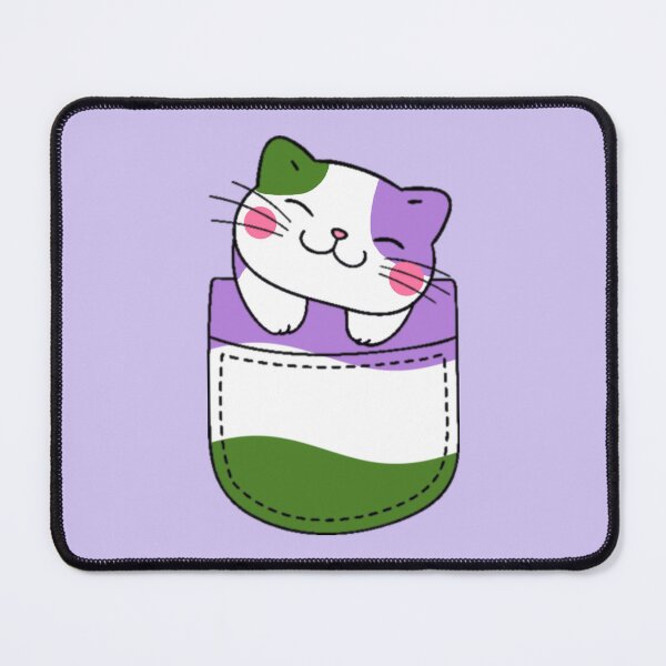 Item preview, Genderqueer Pride Cat in Faux Pocket designed and sold by everything4eva.