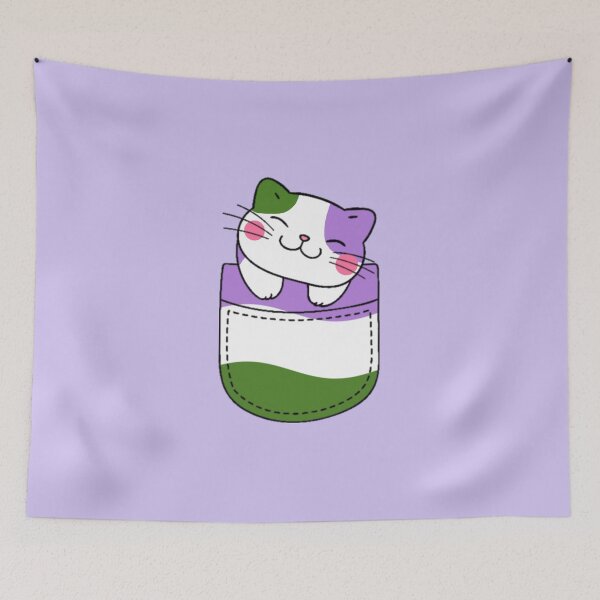 Item preview, Gato del Orgullo Genderqueer en Bolsillo Falso designed and sold by everything4eva.
