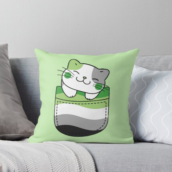 Item preview, Aromantic Pride Cat in Faux Pocket designed and sold by everything4eva.