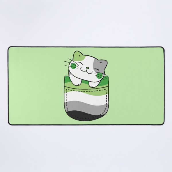 Item preview, Aromantic Pride Cat in Faux Pocket designed and sold by everything4eva.
