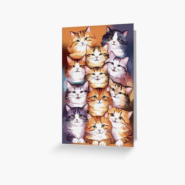 Item preview, Cute Colorful and Fun Cat Portraits designed and sold by madtoyman.