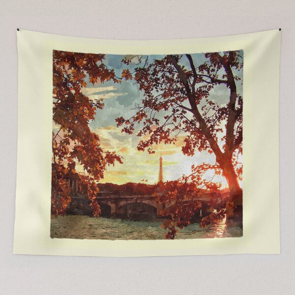 Item preview, Romantic autumn paris sunset designed and sold by stevepaint.