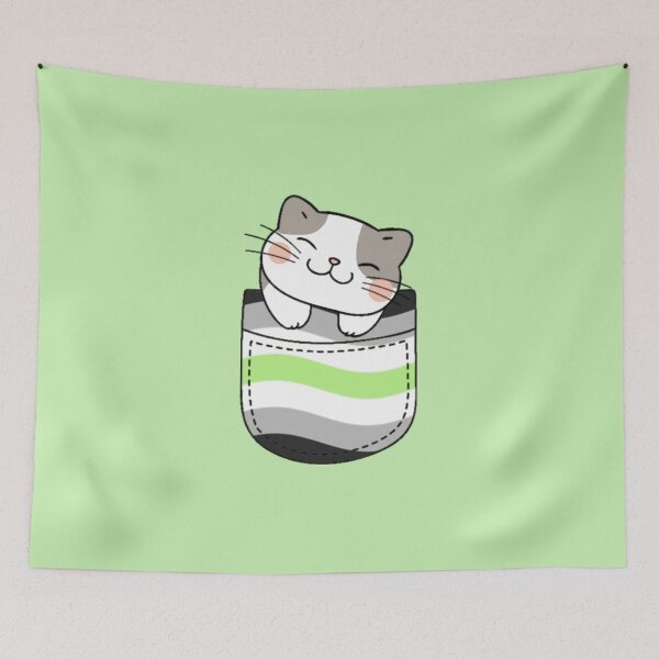 Item preview, Gato del Orgullo Agender en bolsillo falso designed and sold by everything4eva.