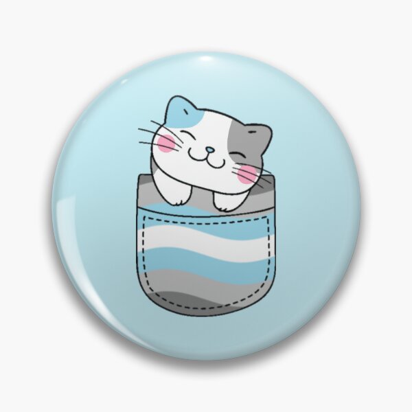 Item preview, Demiboy Pride Cat in Faux Pocket designed and sold by everything4eva.