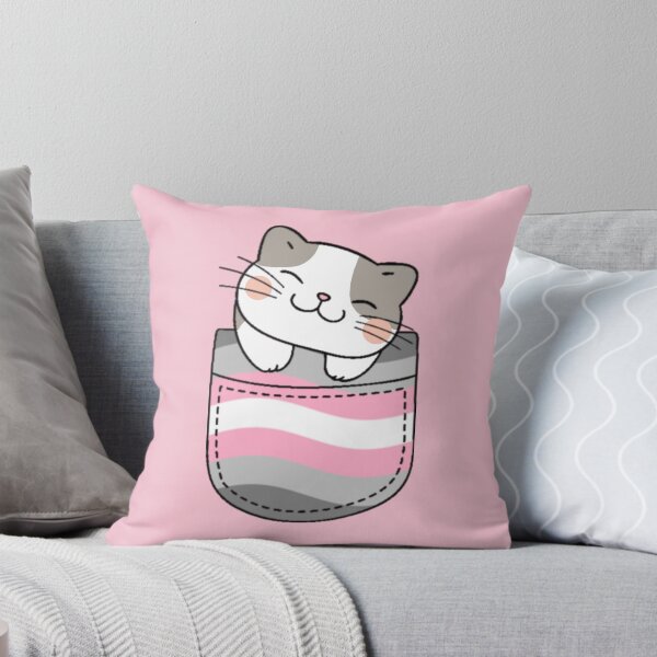 Item preview, Demigirl Pride Cat in Faux Pocket designed and sold by everything4eva.