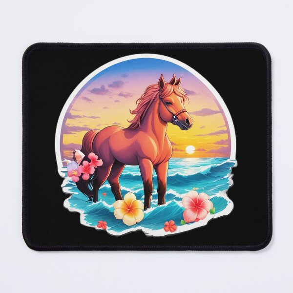 Item preview, Sunset Horse by The Ocean with Hawaiian Orchids designed and sold by NautiChic.