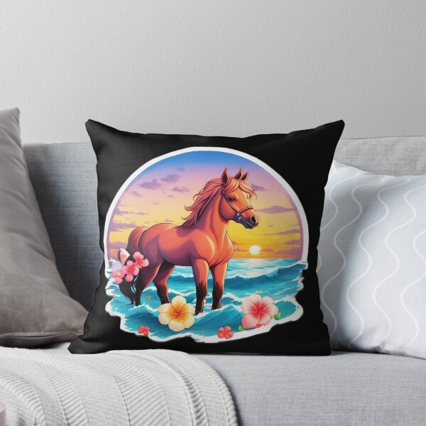 Item preview, Sunset Horse by The Ocean with Hawaiian Orchids designed and sold by NautiChic.