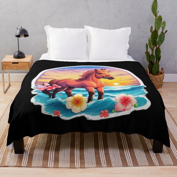 Item preview, Sunset Horse by The Ocean with Hawaiian Orchids designed and sold by NautiChic.