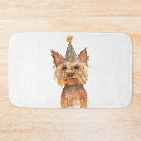 Item preview, a happy birthday Yorkshire Terrier dog designed and sold by PandaKunst.