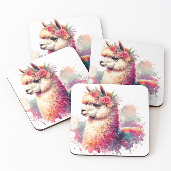 Item preview, A beautiful colorful alpaca with various leaves and flowers designed and sold by Marcoshop10.