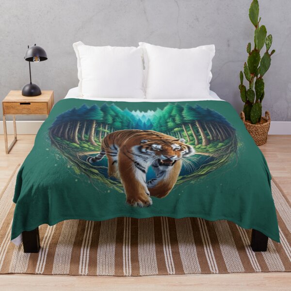 Item preview, Majestic Tiger in the Heart of the Forest designed and sold by ART-HOME-PAWS.