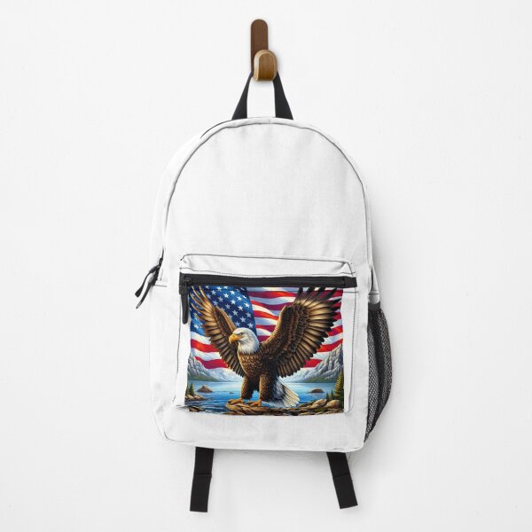 Item preview, Bald Eagle with American Flag designed and sold by Sascha-Heiko.