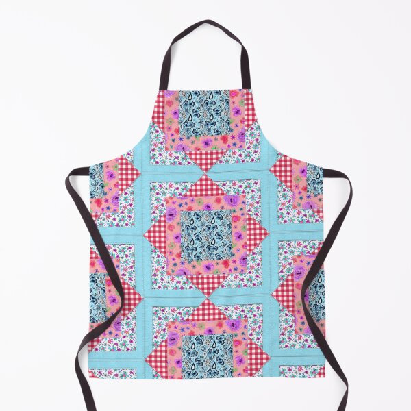 Item preview, Country Style Quilted Look Patchwork Red Gingham Flowers designed and sold by CheriesArt.