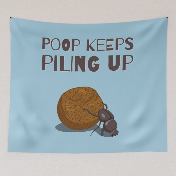 Item preview, Poop Keeps Piling Up Beetle designed and sold by Scrabbly Doodles.