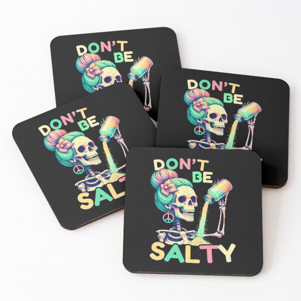 Item preview, Whimsical Skeleton with Colorful Salt Cascade - Don’t Be Salty  designed and sold by MotivaChic.