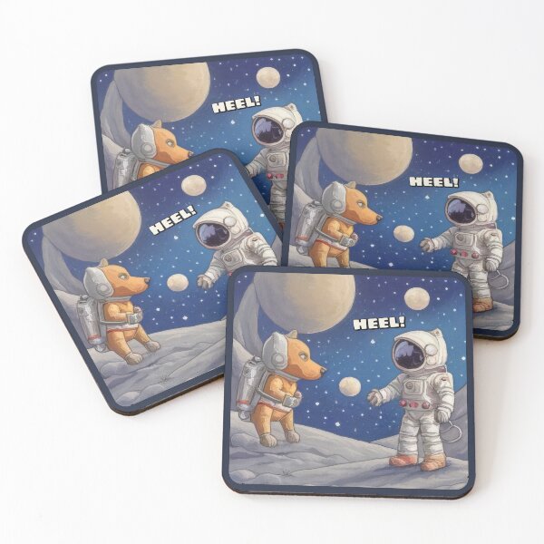 Item preview, Dog walker in space (#01) designed and sold by SolidEarthArt.