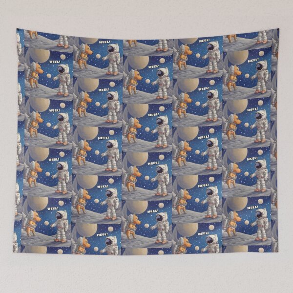 Item preview, Dog walker in space (#01) designed and sold by SolidEarthArt.