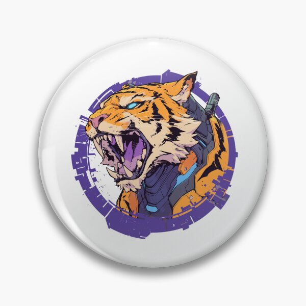 Artikelvorschau, Cyber Tiger / Tiger / Cooles Tier / Cyber Animal / Zukünftige Tierkunst / Tierkrieger / Niedliche Tierkunst / Ästhetische Gaming-Aufkleber entworfen und verkauft von SMARTKIT DESIGNAGENCY.