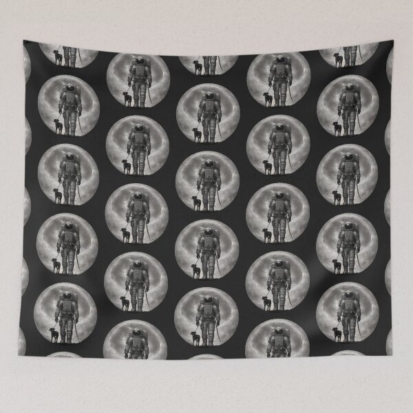 Item preview, Dog walker in space (#02) designed and sold by SolidEarthArt.
