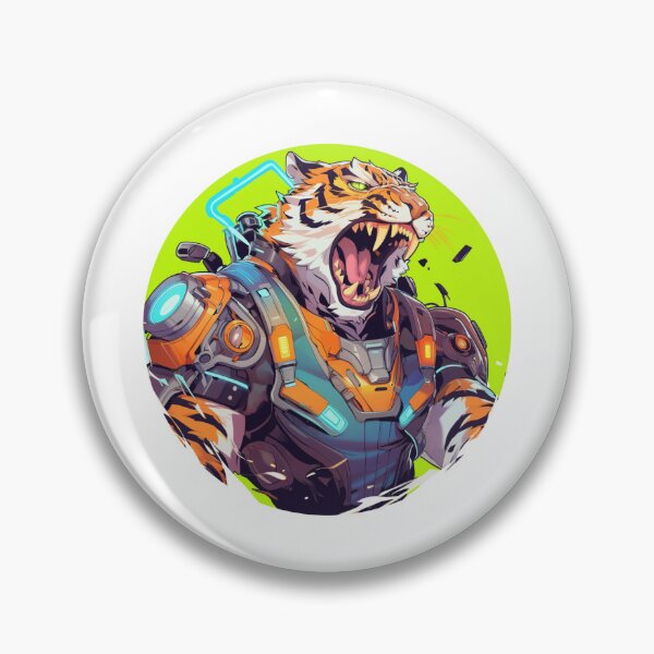 Artikelvorschau, Cyber Tiger / Tiger / Cooles Tier / Cyber Animal / Zukünftige Tierkunst / Tierkrieger / Niedliche Tierkunst / Ästhetische Gaming-Aufkleber entworfen und verkauft von SMARTKIT DESIGNAGENCY.